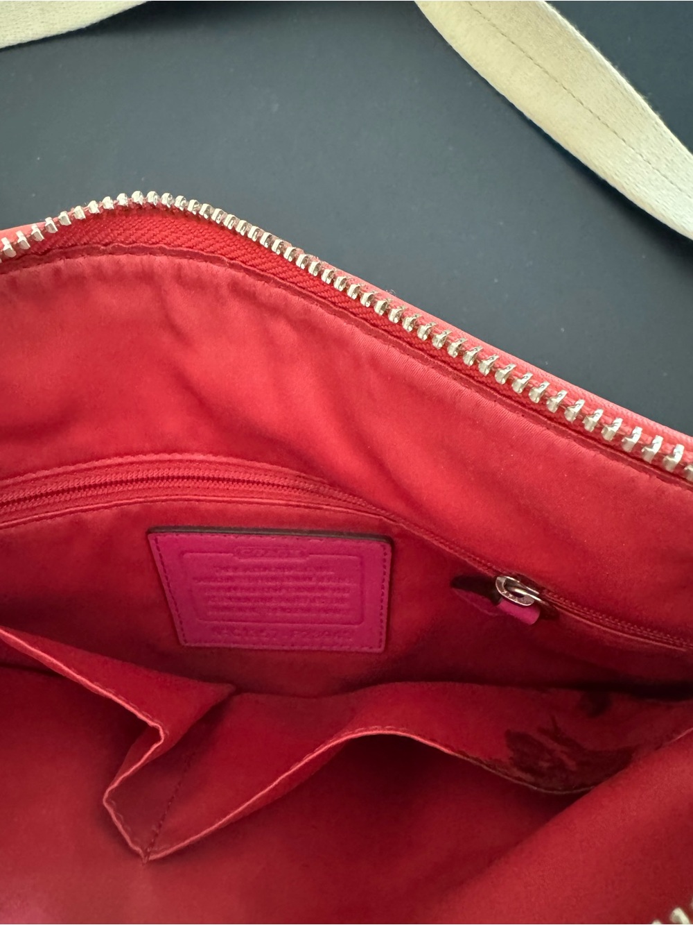 Coach Beige Crossbody with Pink Trim and Strap Accents - Picture 2 of 3